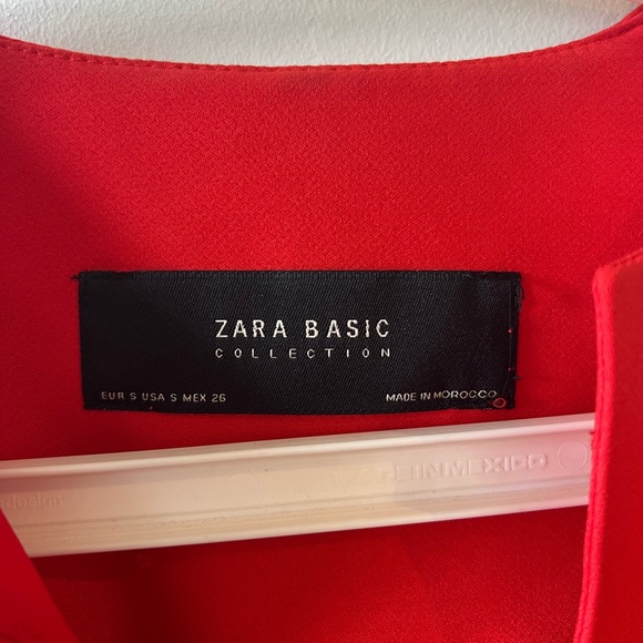 Zara Red Cropped Blazer with Flare Sleeves - Picture 4 of 4